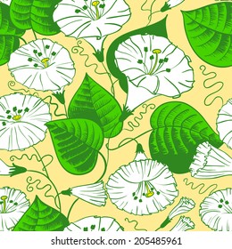 Floral doodle seamless pattern