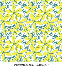 Floral doodle seamless pattern