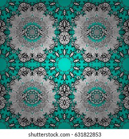 Floral doodle. Seamless pattern for adult coloring book. Ethnic, floral, retro, doodle, vector, tribal design element. Blue background. Zentangle style.