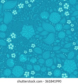 Floral doodle wallpaper seamless pattern. 