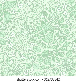Floral doodle wallpaper seamless pattern. 