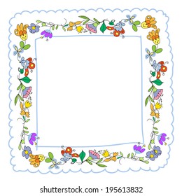 Floral doodles frame