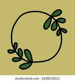 Floral doodles frame border vector