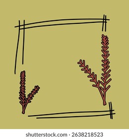 Floral doodles frame border vector