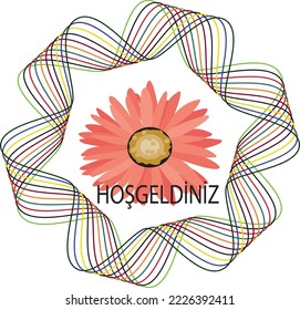 floral door decoration logo vector design