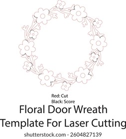 Floral Door Hanger - Wreath Vector for Home Decor and Design