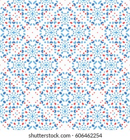 Floral Dot Pattern Blue Red Boho