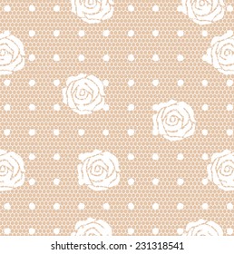 Floral dotted late pattern with roses vector