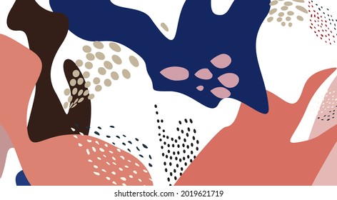 Floral dotted pattern with droplets. Fall nature ornamental drawn texture. Flourish orgnic abstract backdrop with chaotic dots and shapes. Hand drawn background for fabric, gift wrap, wall art design