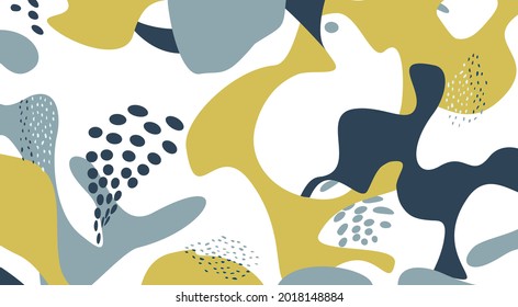 Floral dotted pattern. Fall nature ornamental drawn texture. Flourish orgnic abstract backdrop with chaotic dots and shapes. Hand drawn dots, droplets background for fabric, gift wrap, wall art design