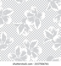 Floral dotted seamless pattern design for fashion textiles and graphics