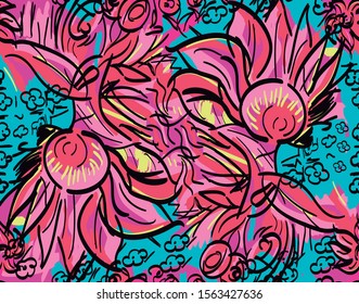 floral draw pattern, summer background, rapport.