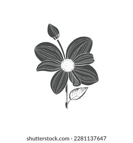 Floral drawing. Art coloring page,using Child Coloring book.