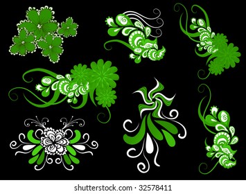 floral drawings set