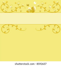 floral easter background with eggs and butterflies