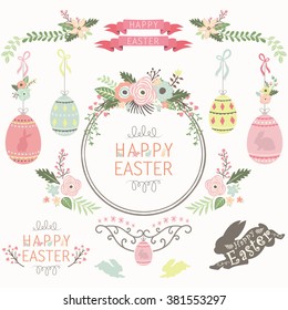 Floral Easter Design Elements