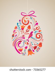 Floral Easter egg background