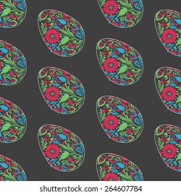 Floral easter egg background. Vector