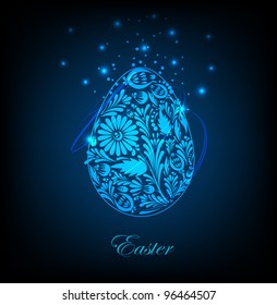 Floral easter egg. Vector