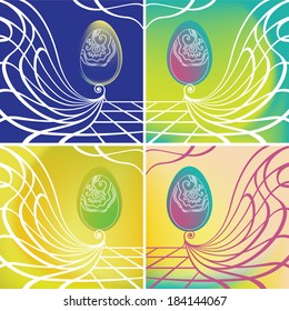 Floral easter egg. Vector background