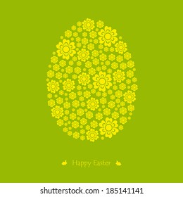 Floral easter egg. Vector. Illustration. Design happy easter card.