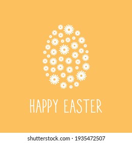 Floral Easter egg vector illustration. Happy Easter