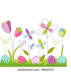 tarjeta de saludo floral, de Pascua