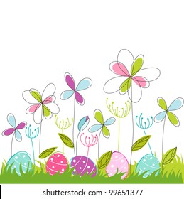 floral, easter greeting card