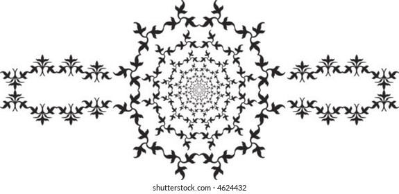 floral effect decorative black and white