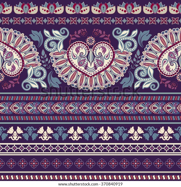 Floral Egyptian Pattern Horizontal Ornament Decorative Nature