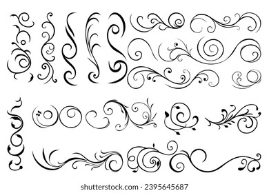 Floral Elegance: Calligraphic Set with Ornate Decorative Lettering and Graphics