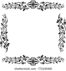 Floral elegant frame, decor for, invitation label, Restaurant, Cafe, Hotel