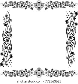 Floral elegant frame, decor for, invitation label, Restaurant, Cafe, Hotel