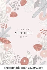 Floral elegant mother&#39;s day card vector