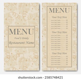 Floral elegant restaurant template. Cafe identity. Restaurant menu with price design template, cafe menu - Powered by Shutterstock - Get 15% off with code: PIKWIZARD15