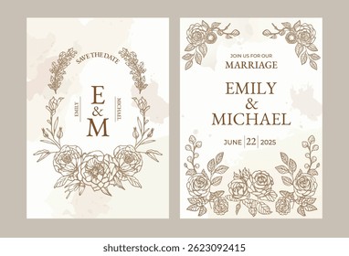 Floral Elegant Save The Date Marriage Invitation