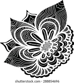 Floral element. Abstract ornamental vector design element.