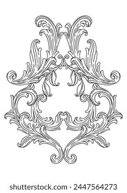 Blumenelement im Barockstil. Dekorative Curling-Pflanze.