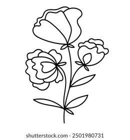 Floral element. Botanical vector illustration. 