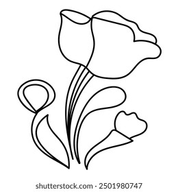 Floral element. Botanical vector illustration. 