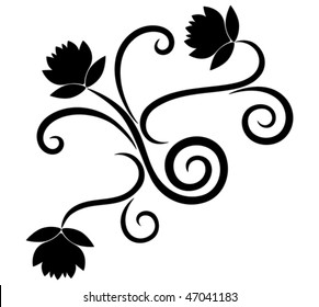 Floral element for design, bush of roses, vector illustration