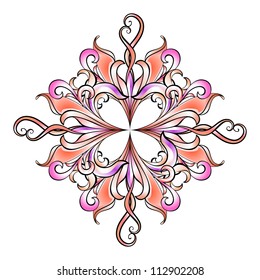 Floral element for design. Illustration on white