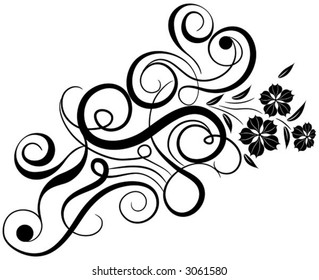 Floral element for design, vector illustration