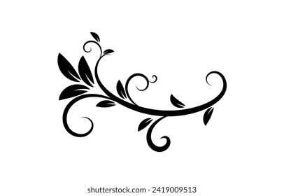 diseño de elementos florales. el vector aísla el color negro. diseño de elementos de tarjeta de invitación.