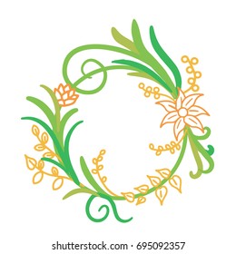 FLORAL ELEMENT FLOWER VECTOR ILLUSTRATION ONE