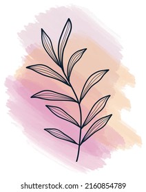 Elemento floral sobre fondo abstracto. Ilustración del vector