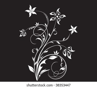 floral element on black background