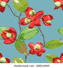 Floral element on bright seamless background.
