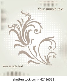 floral element over halftone background