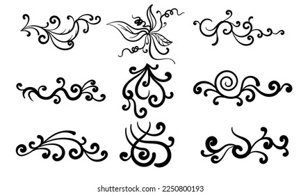 floral element pack vector illustration